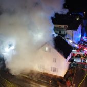 Haus in Bludenz in Vollbrand