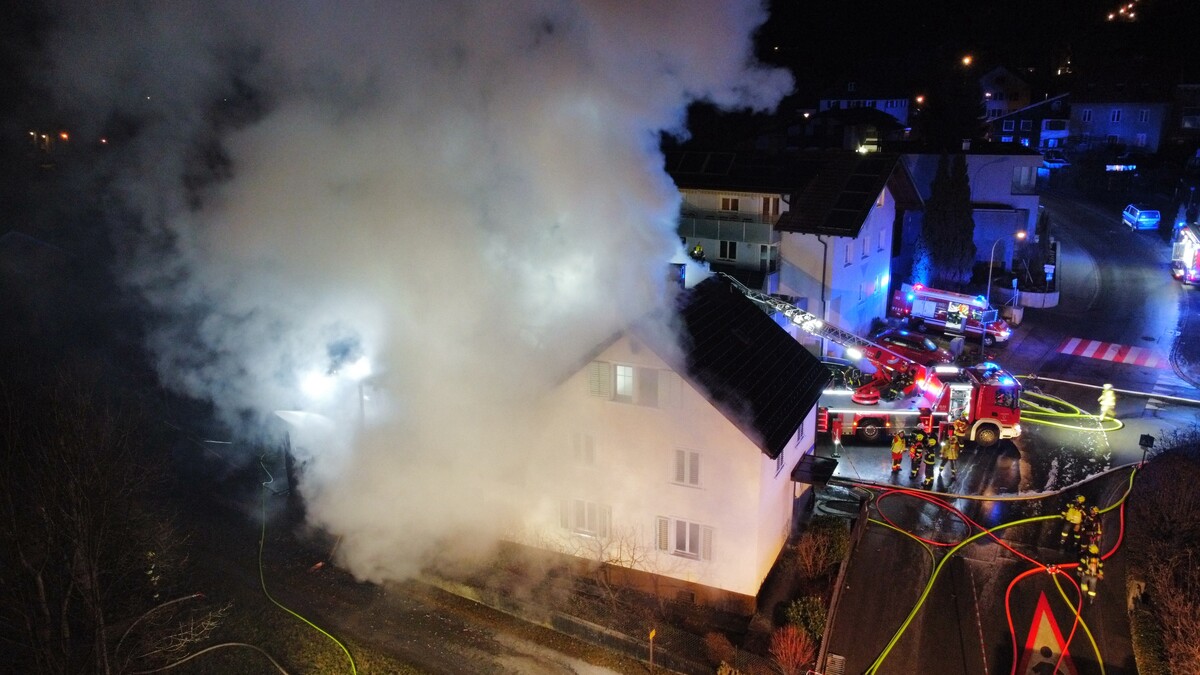 Die Feuerwehren von Bludenz und Nüziders bekämpften den Brand. ⇒Vlach (2)
