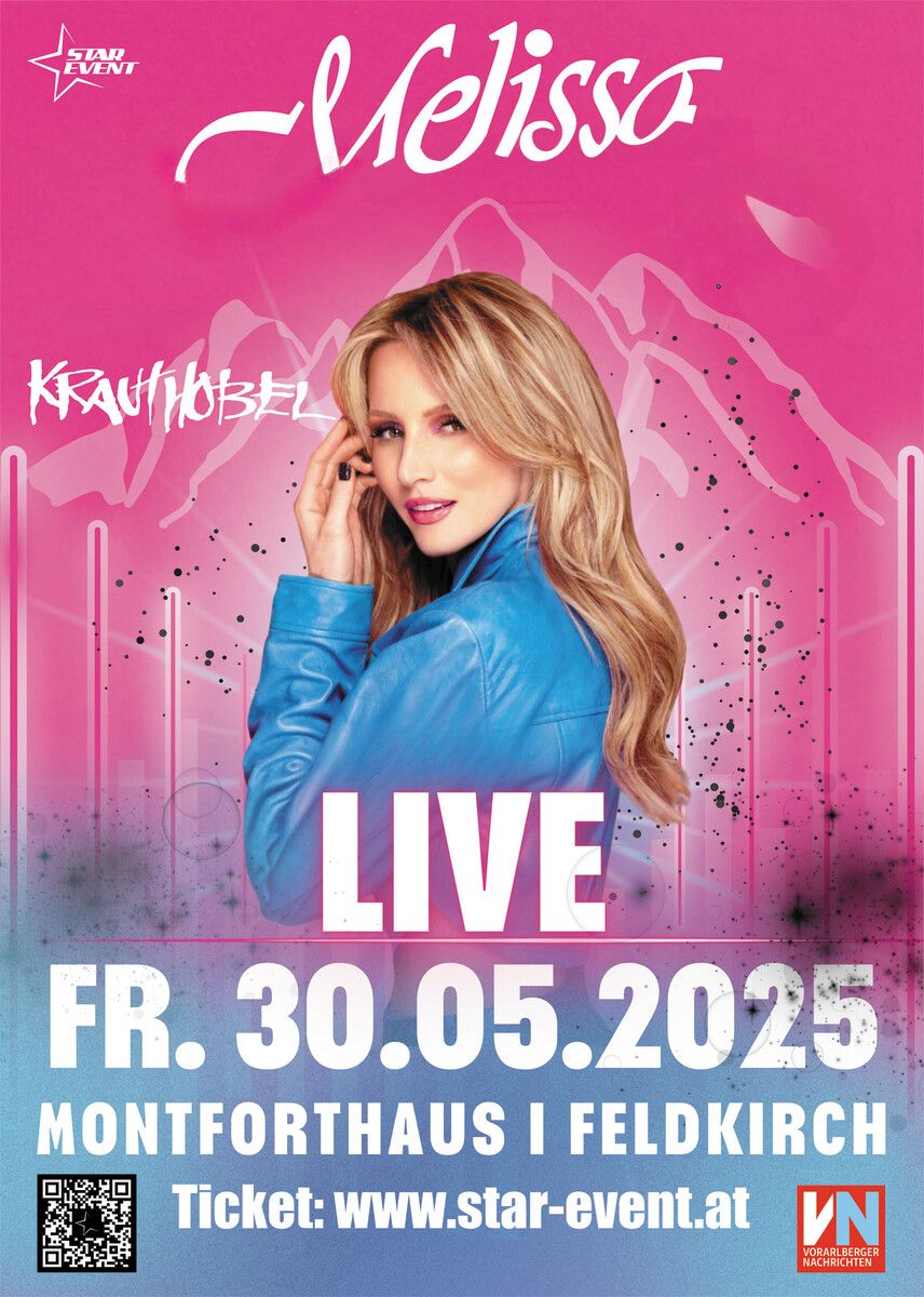Die VN verlosen 4 x 2 Karten und 2 x 2 VIP-Karten für Melissa Naschenweng und Krauthobel am Freitag, 30. Mai 2025 im Montforthaus Feldkirch.⇒Veranstalter