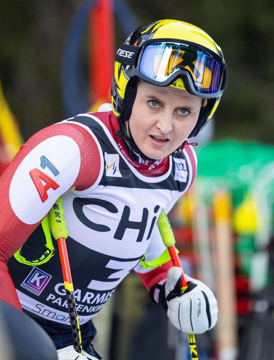GARMISCH-PARTENKIRCHEN,GERMANY,24.JAN.25 - ALPINE SKIING - FIS World Cup, downhill training, ladies. Image shows Nina Ortlieb (AUT). Photo: GEPA pictures/ Harald Steiner