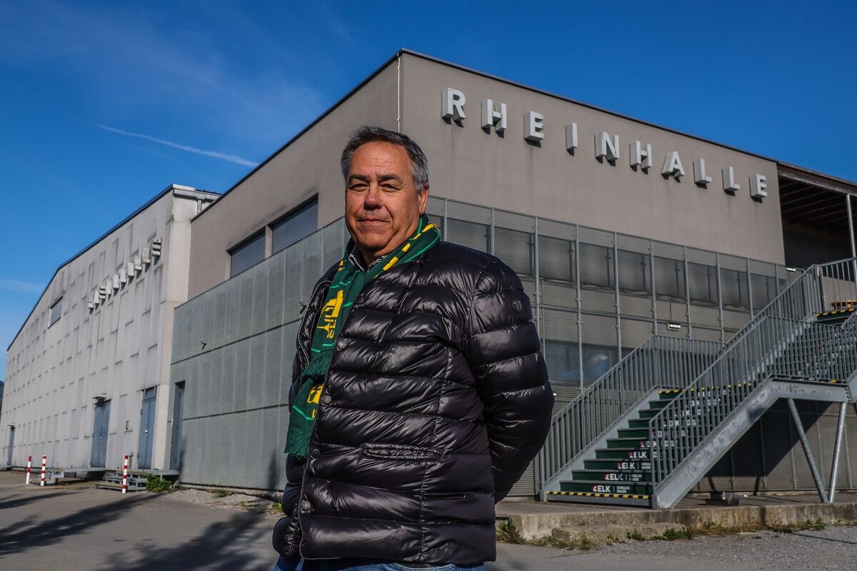 in der Rheinhalle schrieb Herbert Oberscheider einst als Spieler selbst Geschichte, jetzt will er eine Großhalle bauen.⇒ VN/Steurer