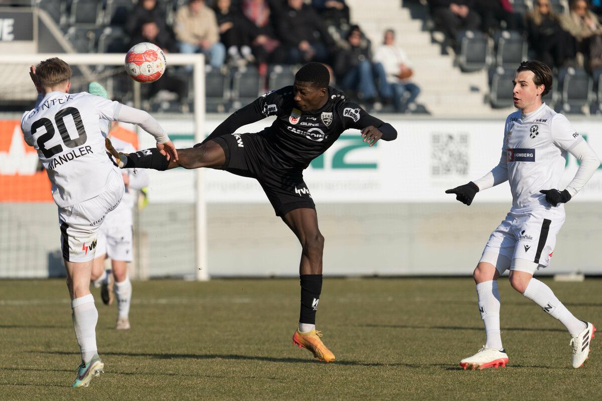 „Testspieler“ Steve Noode zeigte bei seinem ersten Auftritt im Dress des SCR Altach eine grundsolide Leistung in der Verteidigung des Bundesliga-Tabellenletzten.⇒stiplovsek