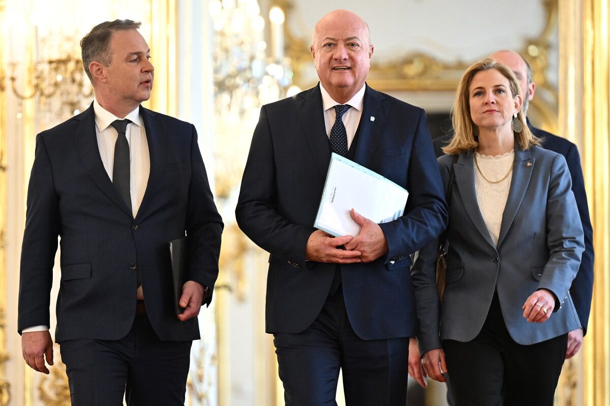 Andreas Babler (SPÖ), Christian Stocker (ÖVP) und Beate Meinl-Reisinger (Neos) sind wohl die Gesichter der neuen Regierung. ⇒APA