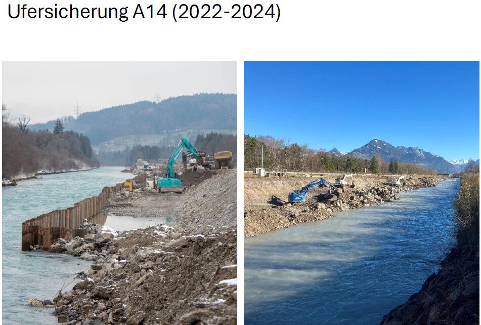 Die Ufersicherung entlang der A14 fand zwischen 2022 und 2024 statt. ⇒Wasserverband