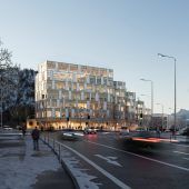 Holzhybrid für Biogena als Quartier-Leuchtturm