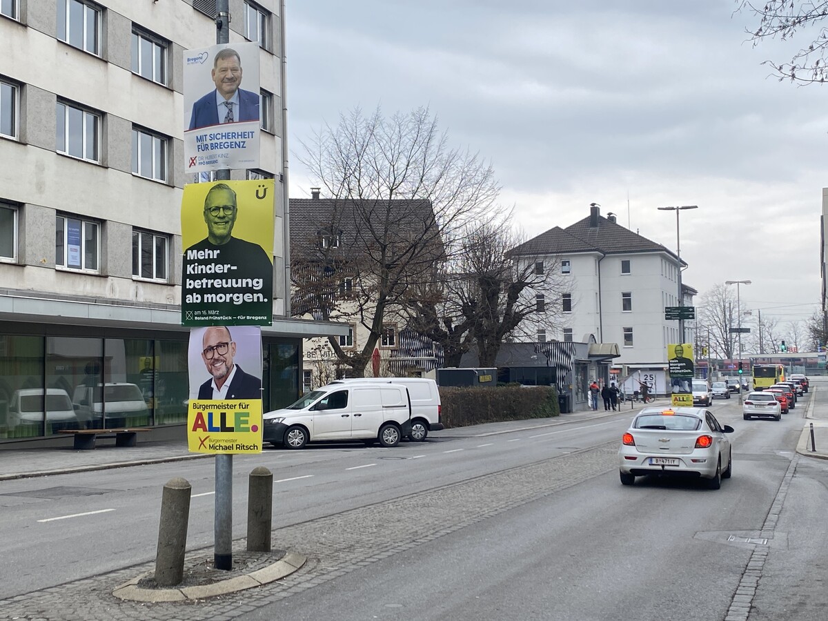 In Bregenz sucht man manchmal die Parteinamen vergebens. VN/Rauch