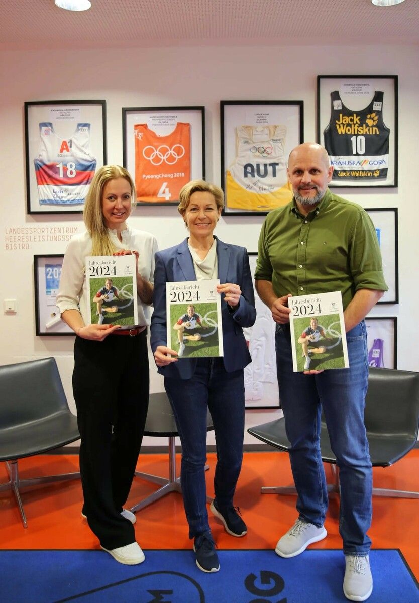 Natalie Scherer, Landesrätin Martina Rüscher und Sebastian Manhart. ⇒OZ