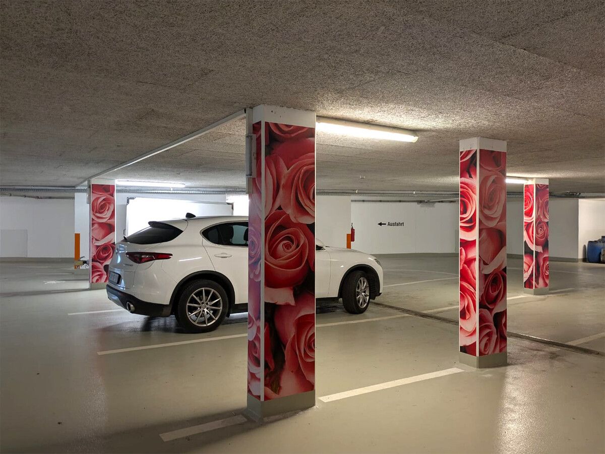 Rosige Zeiten für die Nutzer der Tiefgarage in Wolfurt.⇒MG Wolfurt