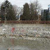 Graffito an der Dornbirner Ache wirft Fragen auf
