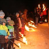 Funken brannte im Schnee