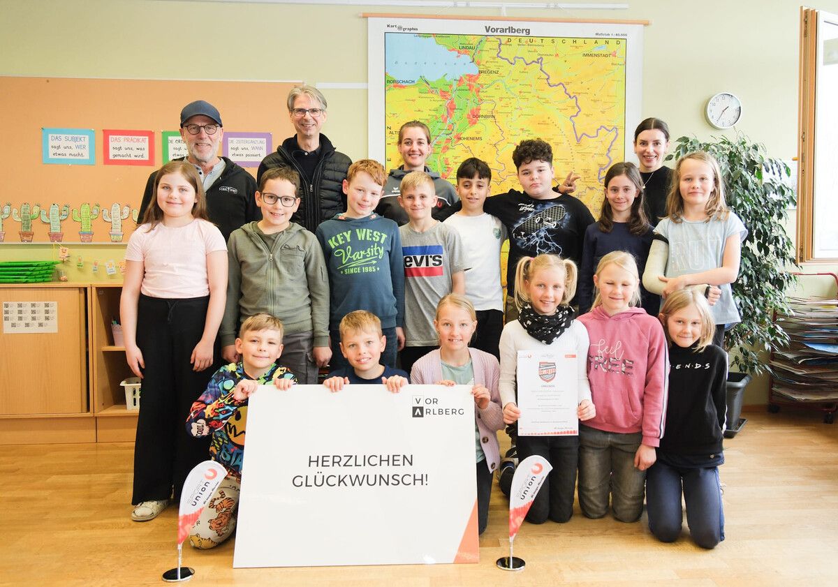 Ehrung für die VS Sulzberg für den Sieg in der Ninja-Challenge.⇒ thomas Knobel