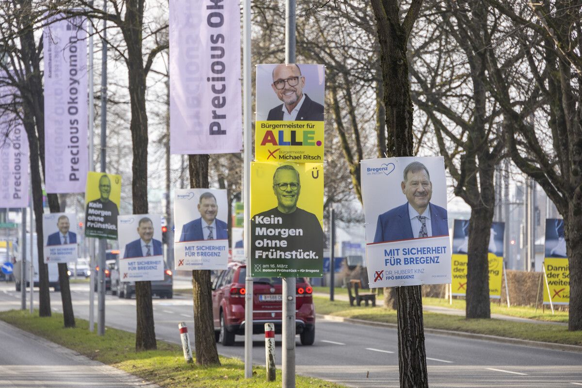 In Bregenz wird fleißig plakatiert. ⇒VN/RP