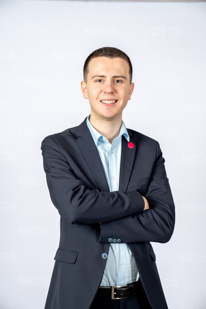 Konstantin Kudra ist der Spitzenkandidat der Neos. ⇒NEOS