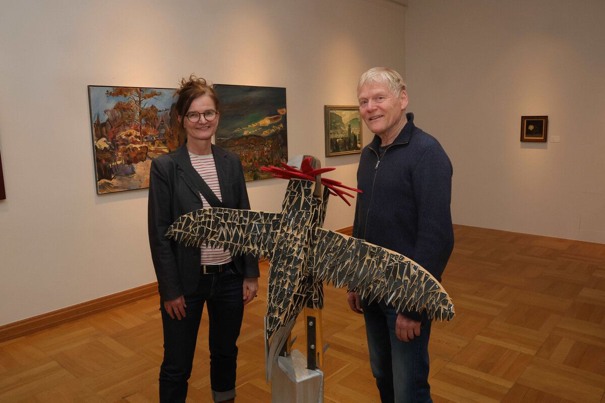 Künstlerin Brigitta Soraperra und Galerist Helmut Schlatter (Artenne Nenzing).