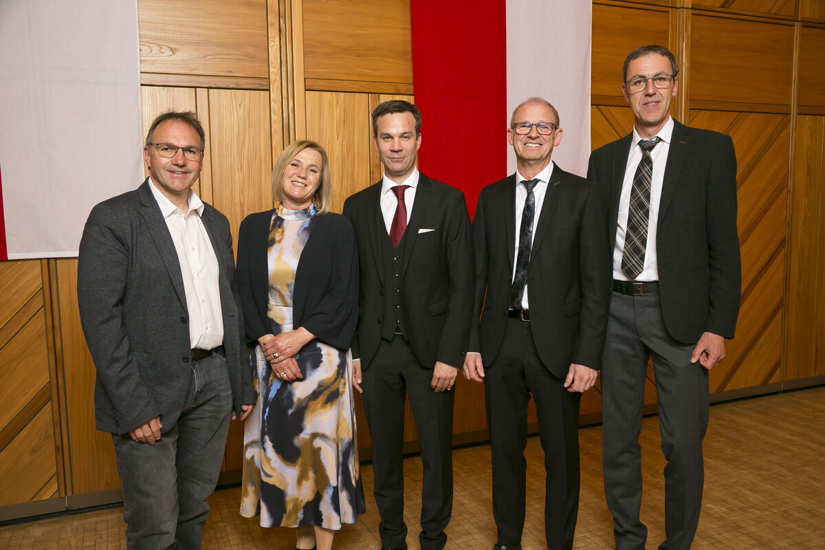 Reinhard Stemmer, Angelika Frei, Florian Themeßl-Huber, Ewald Frei und Jürgen Melk.⇒Mathis