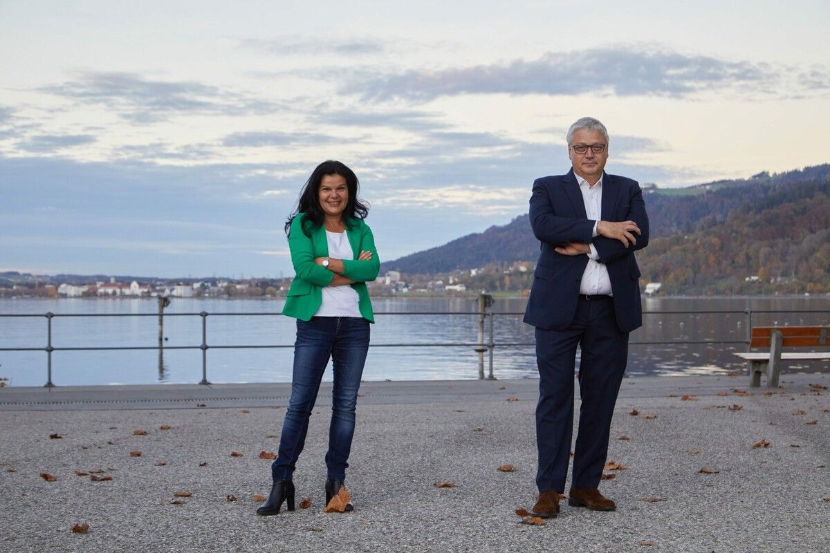 Sandra Schoch ist Spitzenkandidatin der Bregenzer Grünen. Heribert Hehle ist Klubobmann.