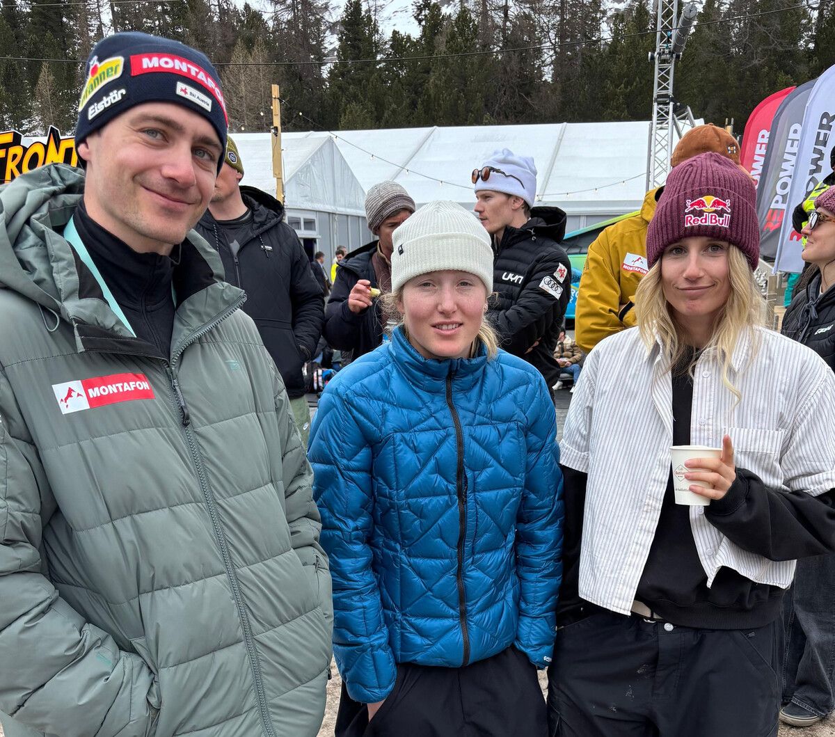 SBX meets Big Air: Alessandro Hämmerle, Hanna Karrer und Anna Gasser.⇒skiaustria