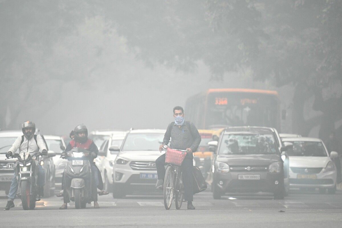 Smog gehört in Indien zum Alltag. In Byrnihat ist die Luft besonders schlecht. ⇒afp
