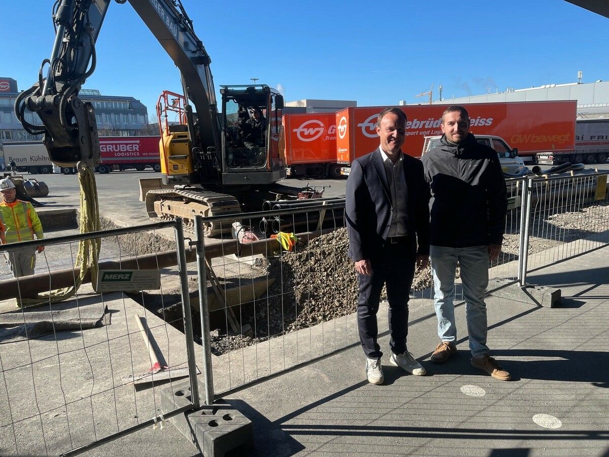 Stefan Oberhauser (l.) und Jakob Grath an der Baustelle in Lauterach. ⇒VN/sca
