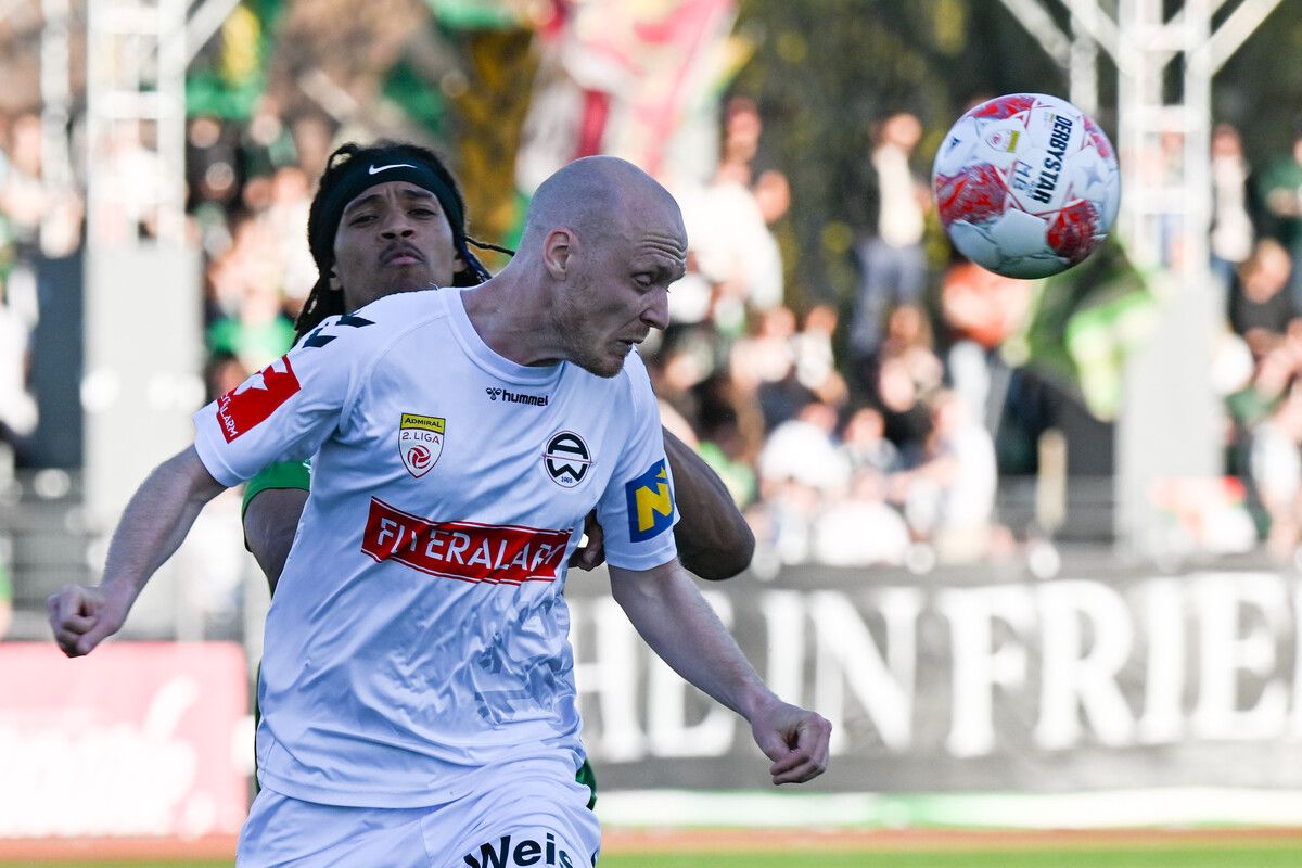 Der Ex-Altacher Stefan Haudum erzielte für Zweitligaspitzenreiter Admira Wacker per Kopf das Goldtor beim 1:0-Sieg über Austria Lustenau.⇒gepa