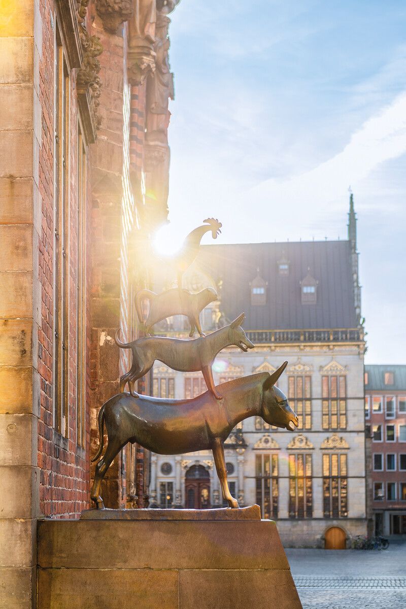 Der offizielle Endpunkt der Märchenstraße befindet sich in Bremen bei den Stadtmusikanten. WFB / Melanka Helms-Jacobs