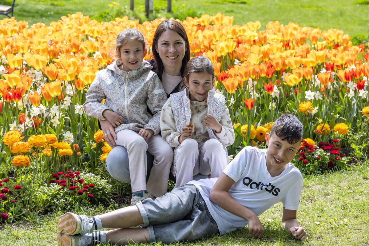 Die duftende und bunte Tulpenwiese an der Bregenzer Seepromenade ist ein beliebtes Fotomotiv. ⇒VN/Paulitsch
