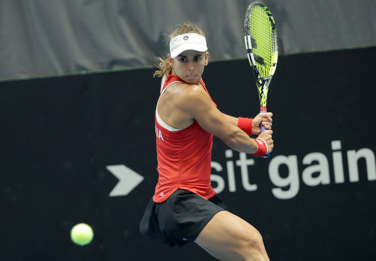 Drei Tagen nach ihrem Titelgewinn in Sardinien bestätige Julia Grabher beim Billie-Jean-King-Cup ihre gute Form und gewann ihr Einzel mit 7:5, 6:0.⇒GEPA
