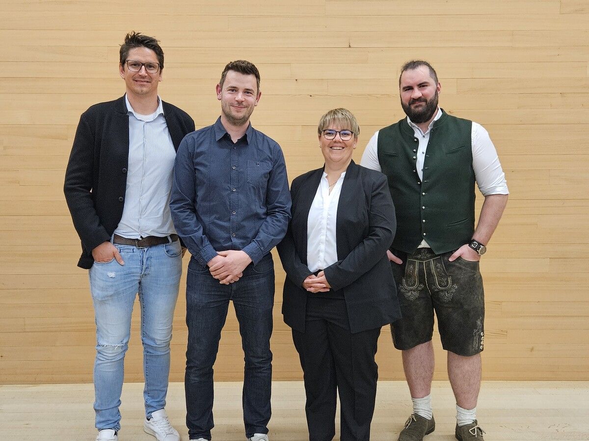 Gemeindevorstand Markus Höfle, Vizebürgermeister Daniel Bereuter, Bürgermeisterin Daniela Bilgeri und Gemeindevorstand Dietmar Berkmann.⇒Erwin Moosbrugger