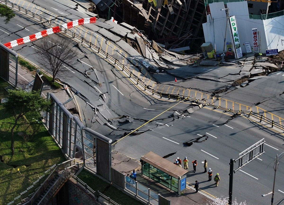 In Gwangmyeong, südwestlich von Seoul, ist ein im Bau befindlicher Tunnel eingestürzt.