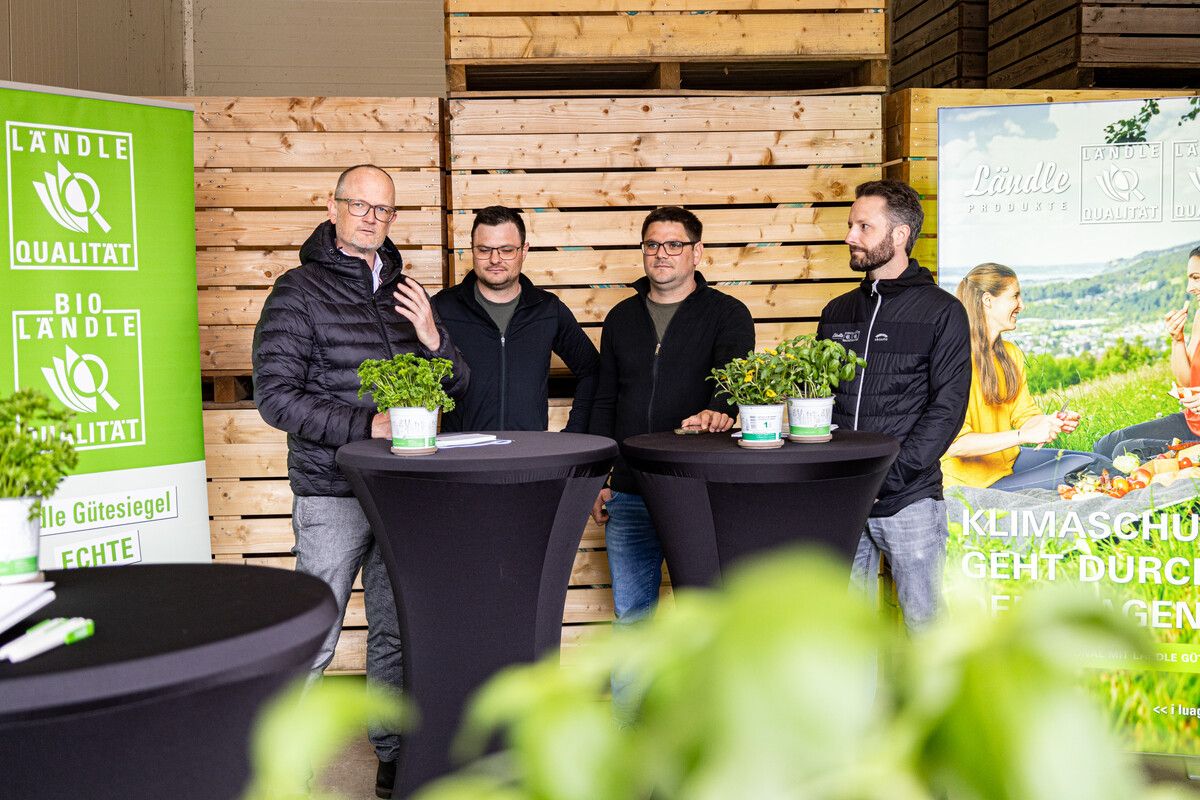 Marcel Strauß, Johannes Allgäuer, Sebastian Allgäuer und Martin Wagner (v. l.) stellten den Themenkreis vor.⇒LQM