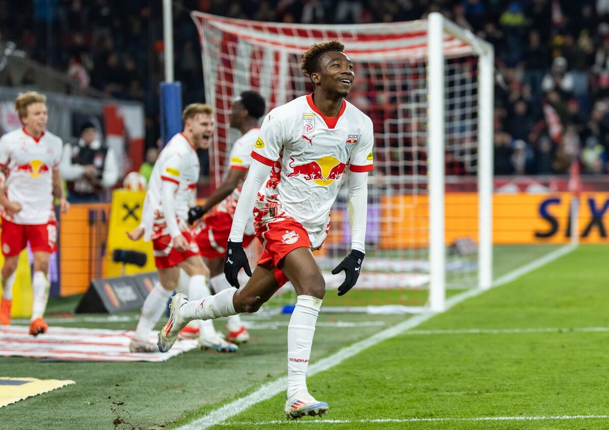 Nene Dorgeles leitete mit seinem 1:0 den Sieg von RB Salzburg gegen BW Linz ein. ⇒apa