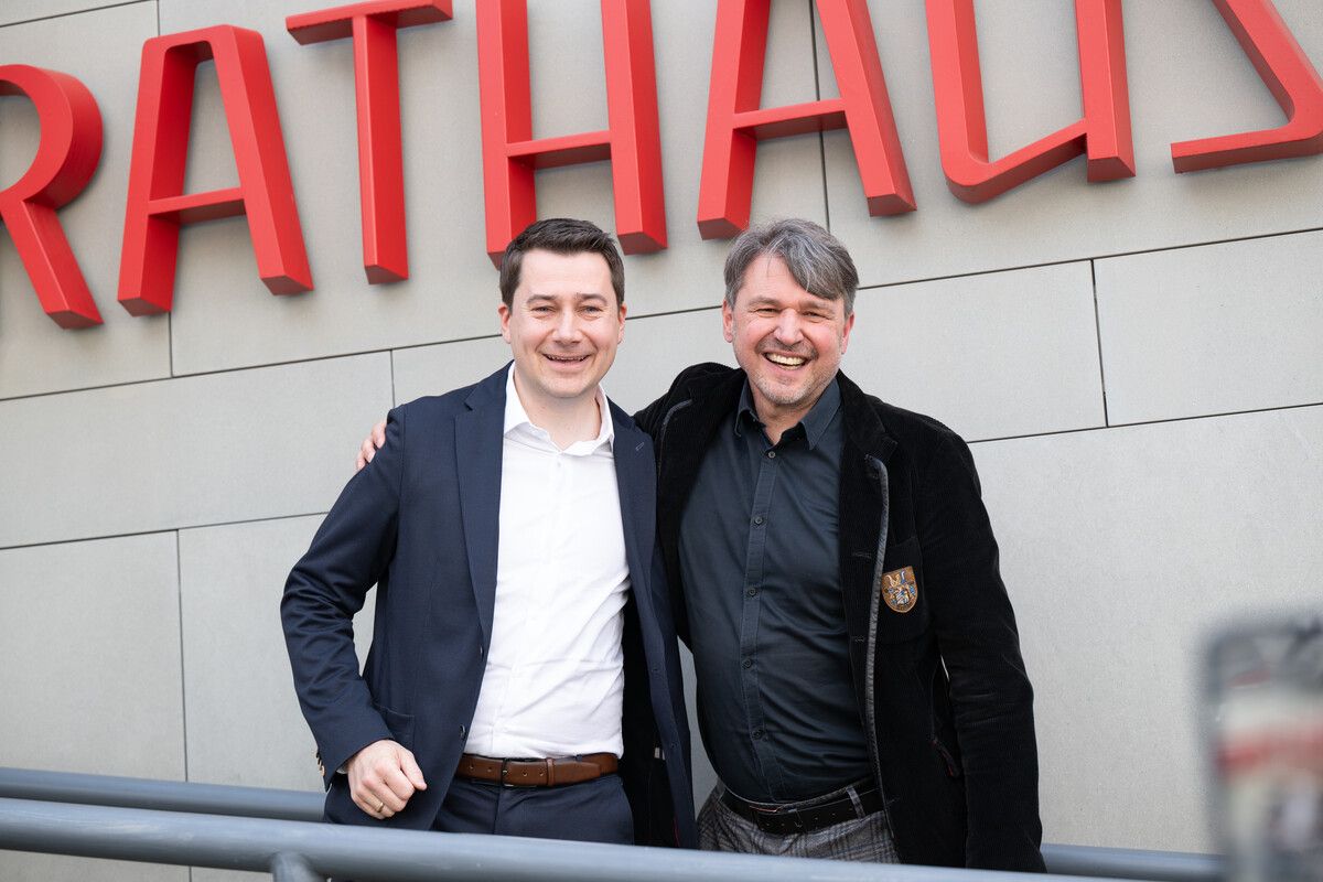 Patrick Wiedl (l.) wird in Lustenau das Amt von Kurt Fischer übernehmen. ⇒VN/Hartinger