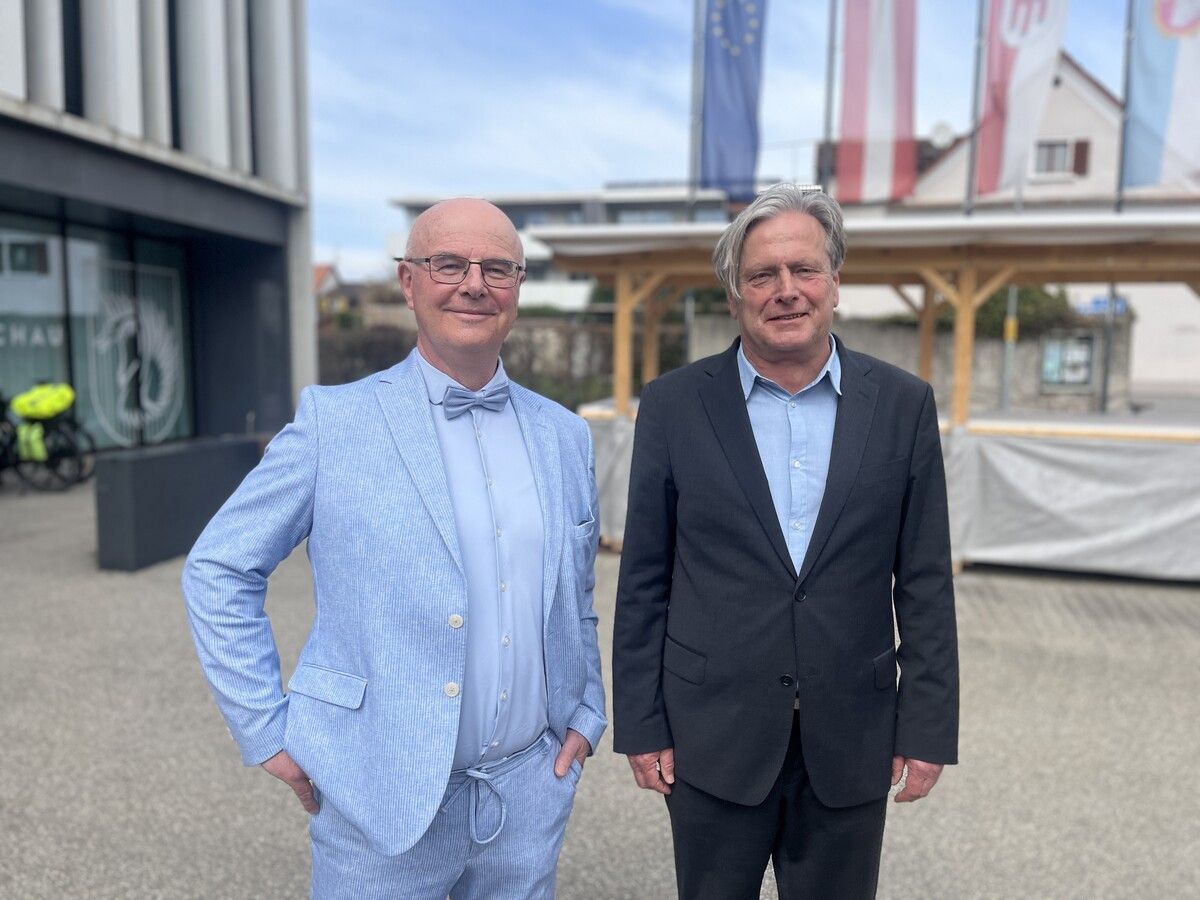 Stephan Schnetzer (ÖVP) und Bürgermeister Frank Matt (Grüne). Letzterer wollte auf Nummer sicher gehen.⇒VOL/Waanders