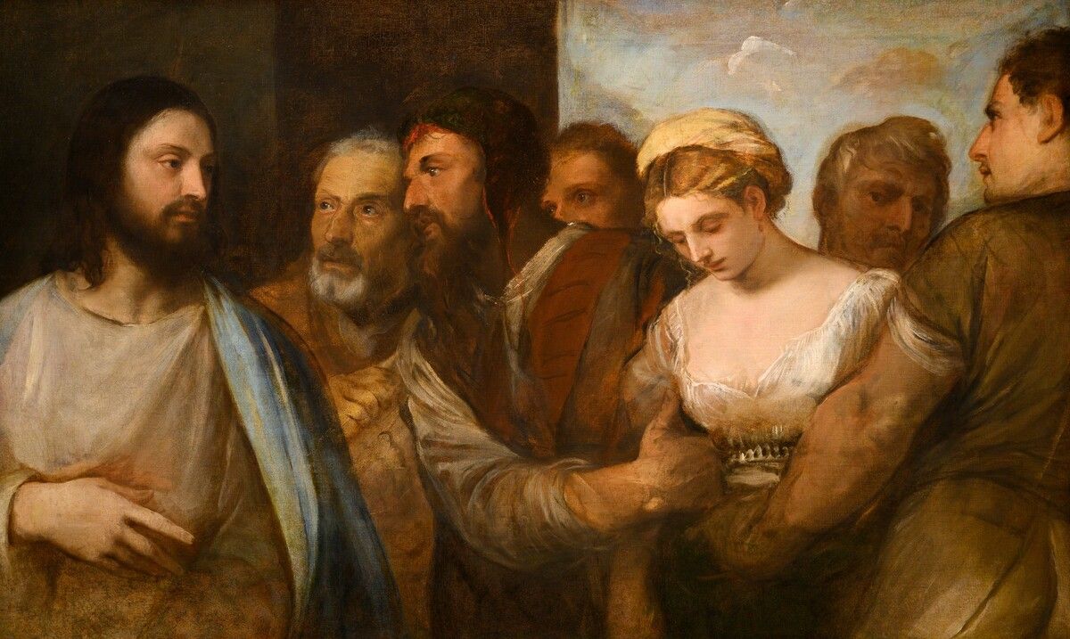 Tizian: „Christus und die Ehebrecherin“, Kunsthistorisches Museum Wien.⇒Shutterstock