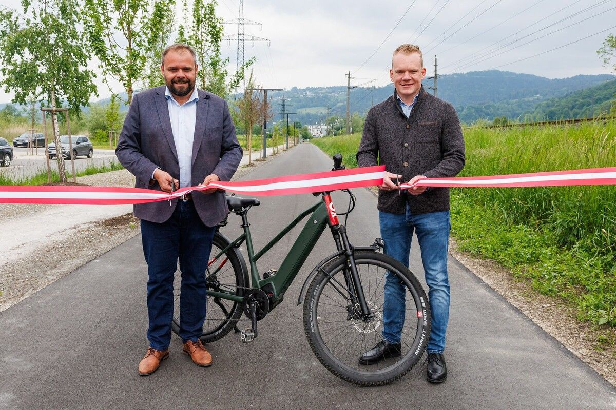 Bürgermeister Markus Fäßler und Landesstatthalter Christof Bitschi.⇒VLK