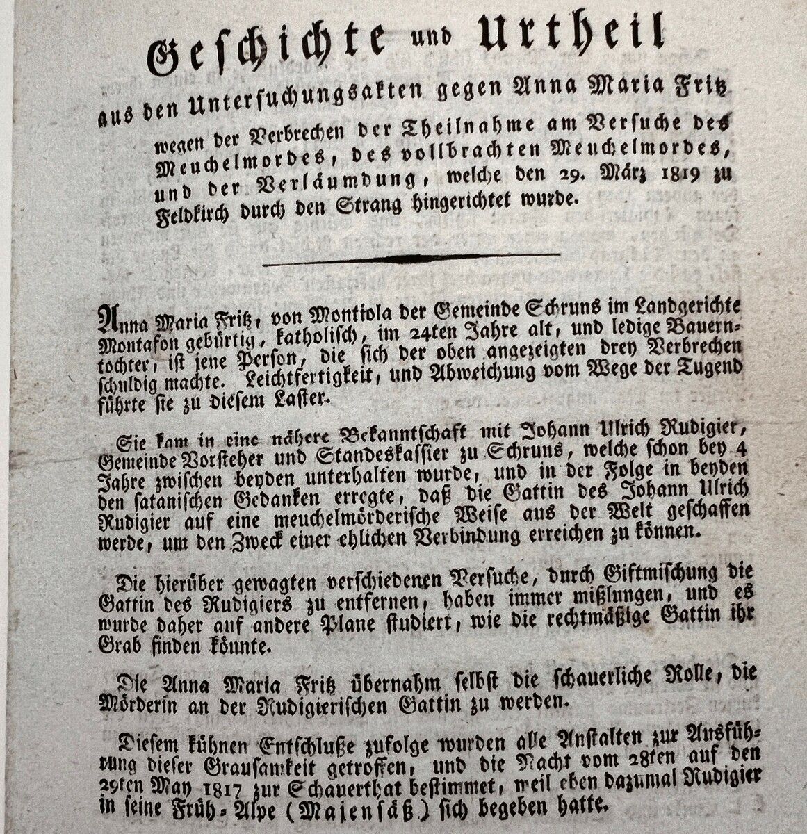 Flugblätter wie dieses sollten abschreckend wirken und die bestehende Ordnung sichern.