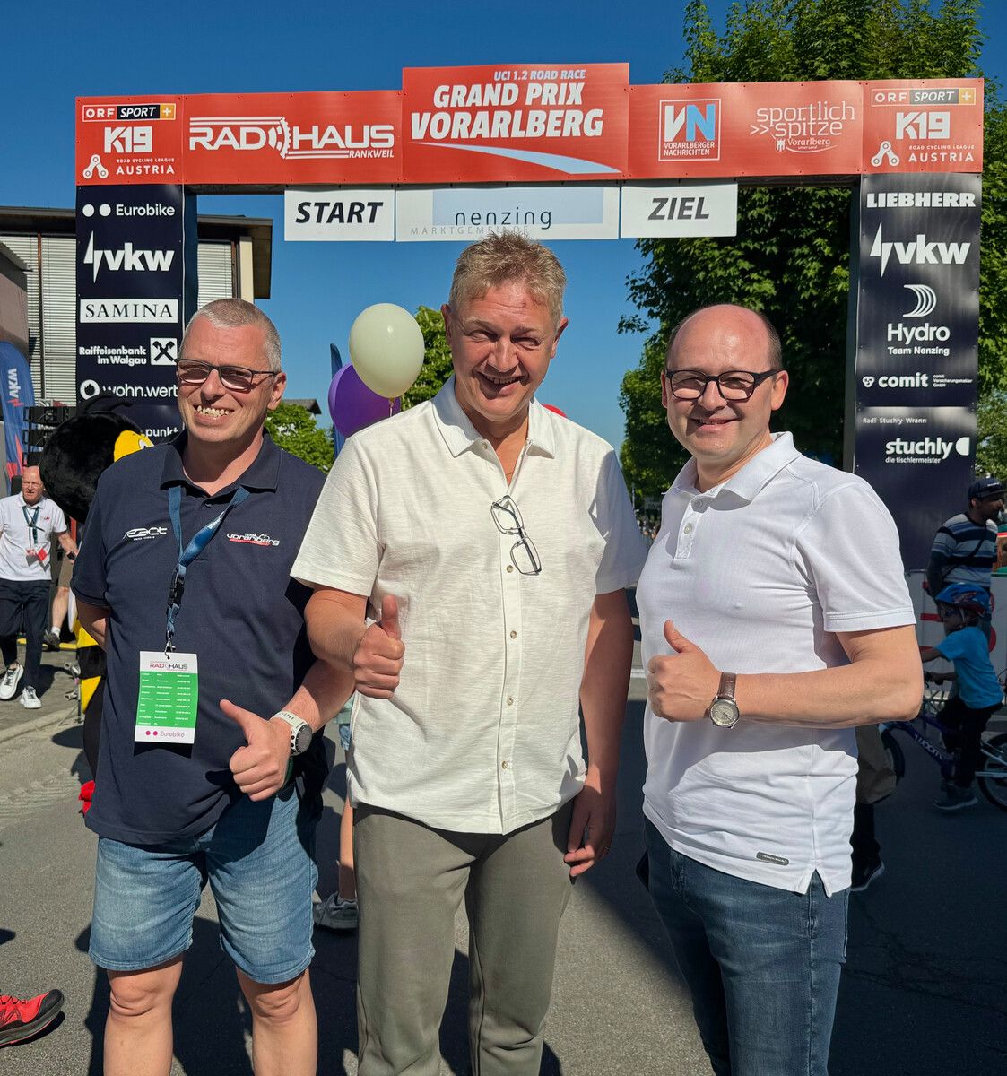 Rennleiter Jürgen Schatzmann, Michael Hartmann und OK-Chef Thomas Kofler.⇒Lutz
