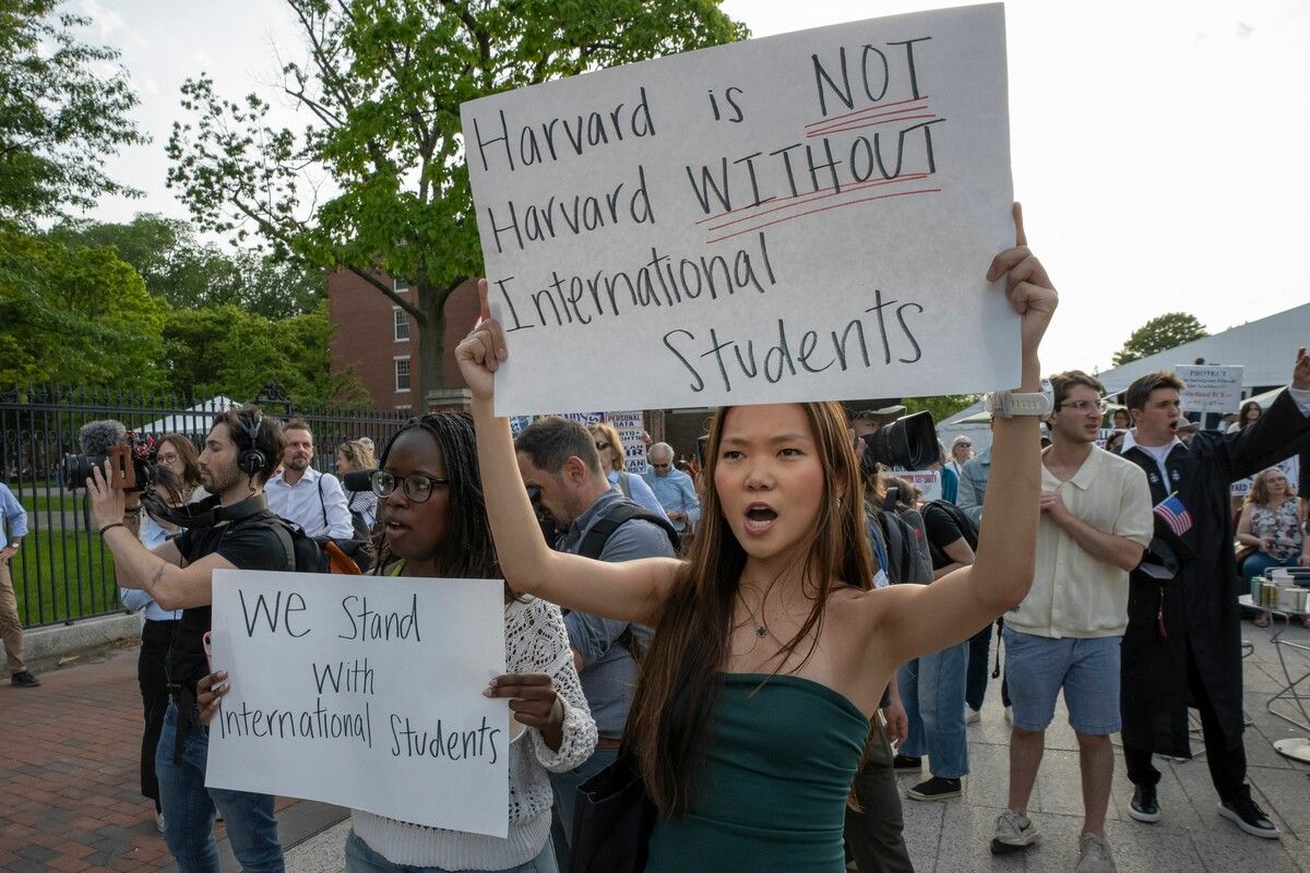 Studenten protestieren auf dem Campus der Harvard-Universität.⇒AFP