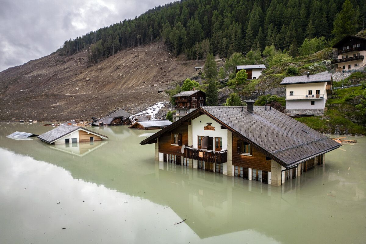 Das Schweizer Dorf Blatten wurde durch einen Felssturz zerstört.⇒Apa