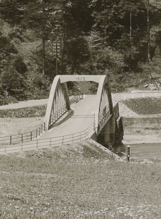 Die Eisenbetonbrücke von 1929 nach ihrer Fertigstellung.⇒ VLB Volare