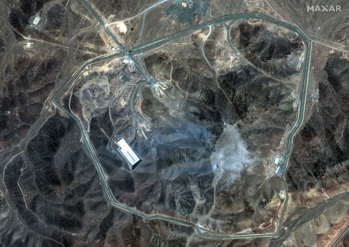 Dieses Satellitenbild zeigt Schäden an der Uran-Anreicherungsanlage Fordo. ⇒Satellite image MaxarTechnologies/AFP