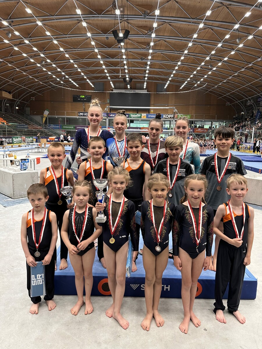 Erfolgreiche Bilanz der SG Götzis bei den Landesmeisterschaften im Kunstturnen mit acht Medaillen.⇒Sparkasse Sportgemeinschaft Götzis