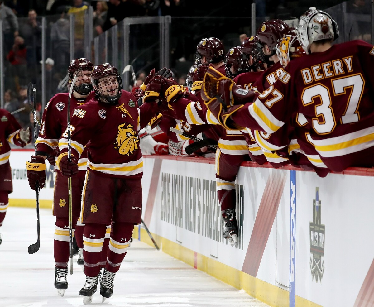 Louie Roehl in jungen Jahren, 2018 im Dress der Minnesota-Duluth Bulldogs.⇒apa
