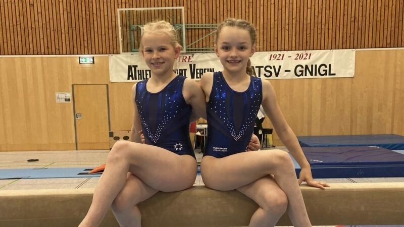 Madlen Wehinger und Lara Moosbrugger sammelten in Hallein nationale Wettkampferfahrung. ⇒Sparkasse Sportgemeinschaft Götzis