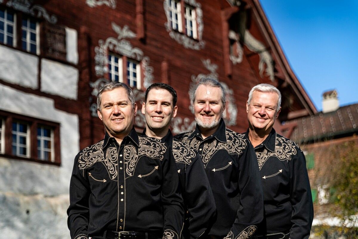 Martin Gratzer (v.l.), Alois Wille, Christian Büchel und Wolfgang Hödl sind „The Vocal Band“.⇒Vocal Band