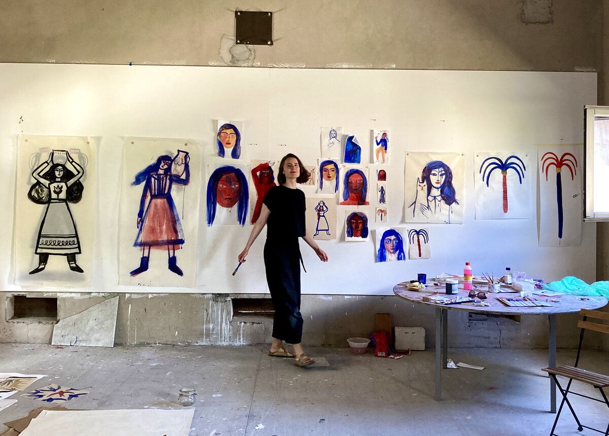 Redblue-Painting nennt die Künstlerin Bianca Tschaikner diese Werke. ⇒Bianca Tschaikner (3), VLK/Serra