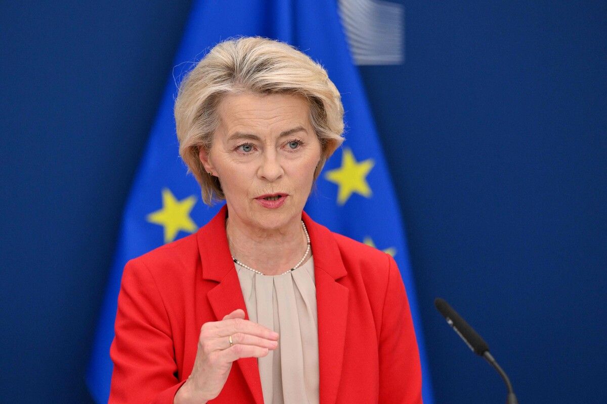 Ursula von der Leyen stellte konkrete Maßnahmen gegen Russland vor.⇒AFP