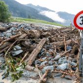 Murenabgänge und Überschwemmungen in Partenen