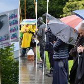 Mahnwache vor dem LKH Bregenz trotz Regen