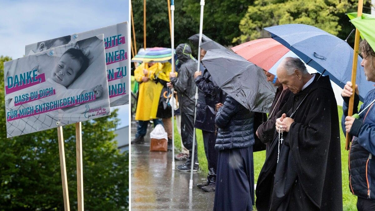 Bei der drei Mal wöchentlich stattfindenden Mahnwache ist oft ein Priester anwesend. ⇒VN/Paulitsch